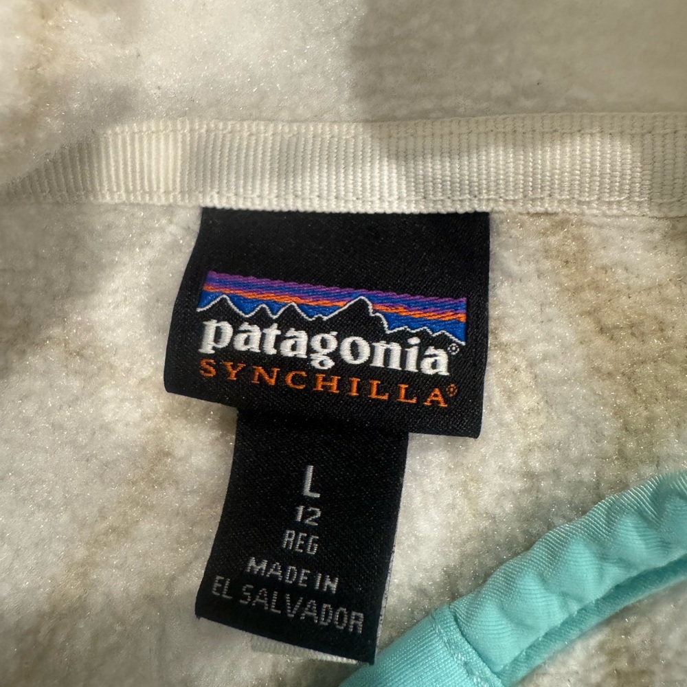 PATAGONIA SYNCHILLA girl’s fleece pullover jacket size 12 - Picture 11 of 12